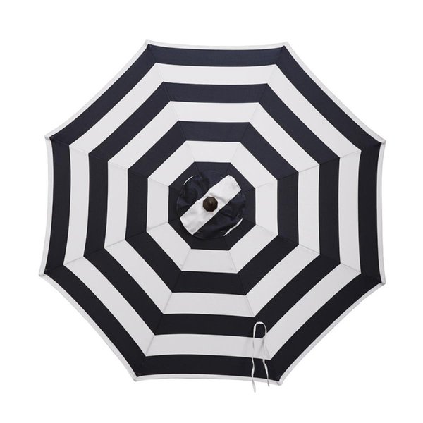 Living Accents 9 ft. Tiltable Navy White Stripe Market Umbrella 8014987